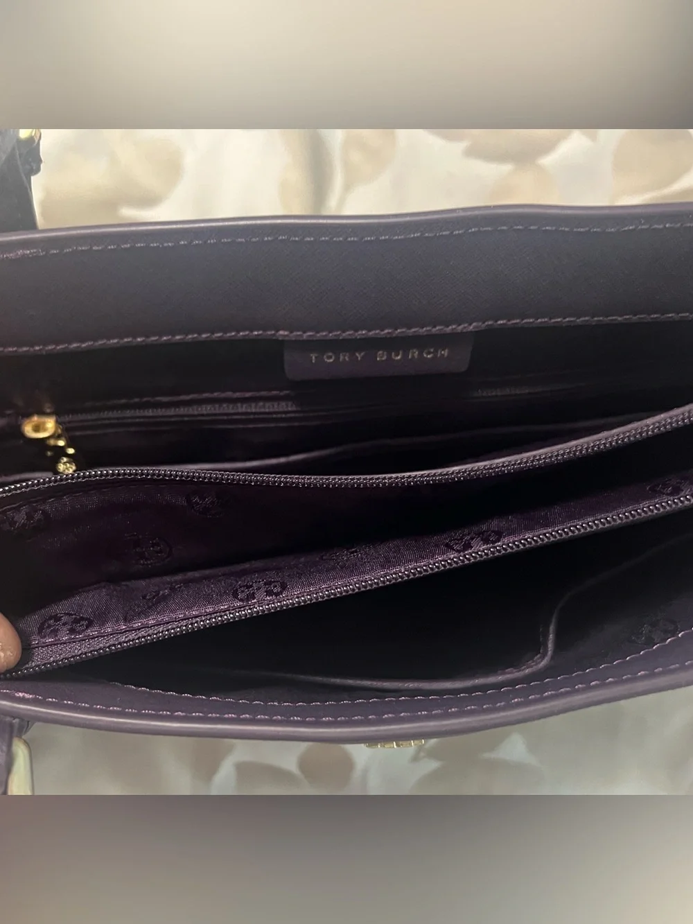 Tory Burch Dark Plum Tote Bag
